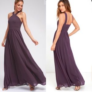 Lulus AIR OF ROMANCE DUSTY PURPLE MAXI DRESS